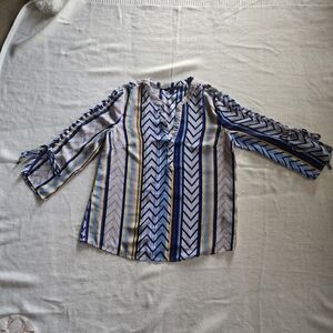 Zac & Rachel Blue and Yellow Chevron Blouse